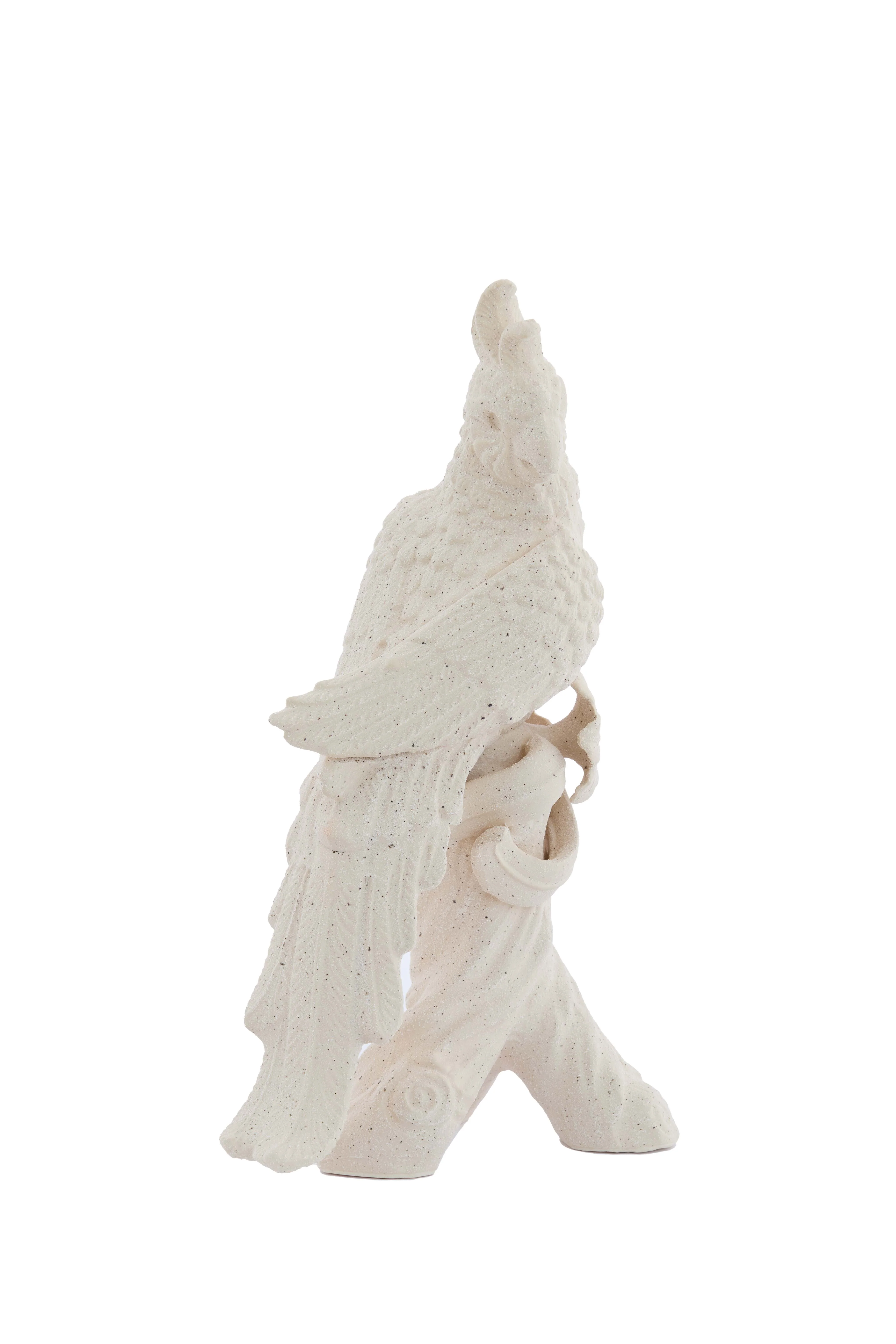 Ornament 22,5x14x39 cm BIRD ceramics matt cream - Image 2