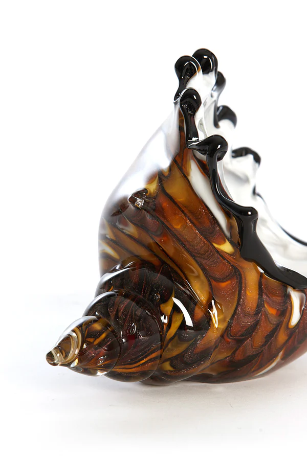 Ornament 22x10x12 cm SHELL glass brown-bronze+white - Image 2