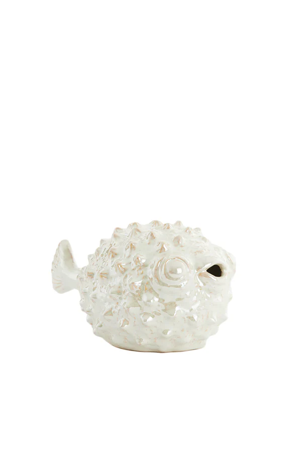 Ornament 25,5x14,5x14 cm FISH ceramics cream pearl - Image 2
