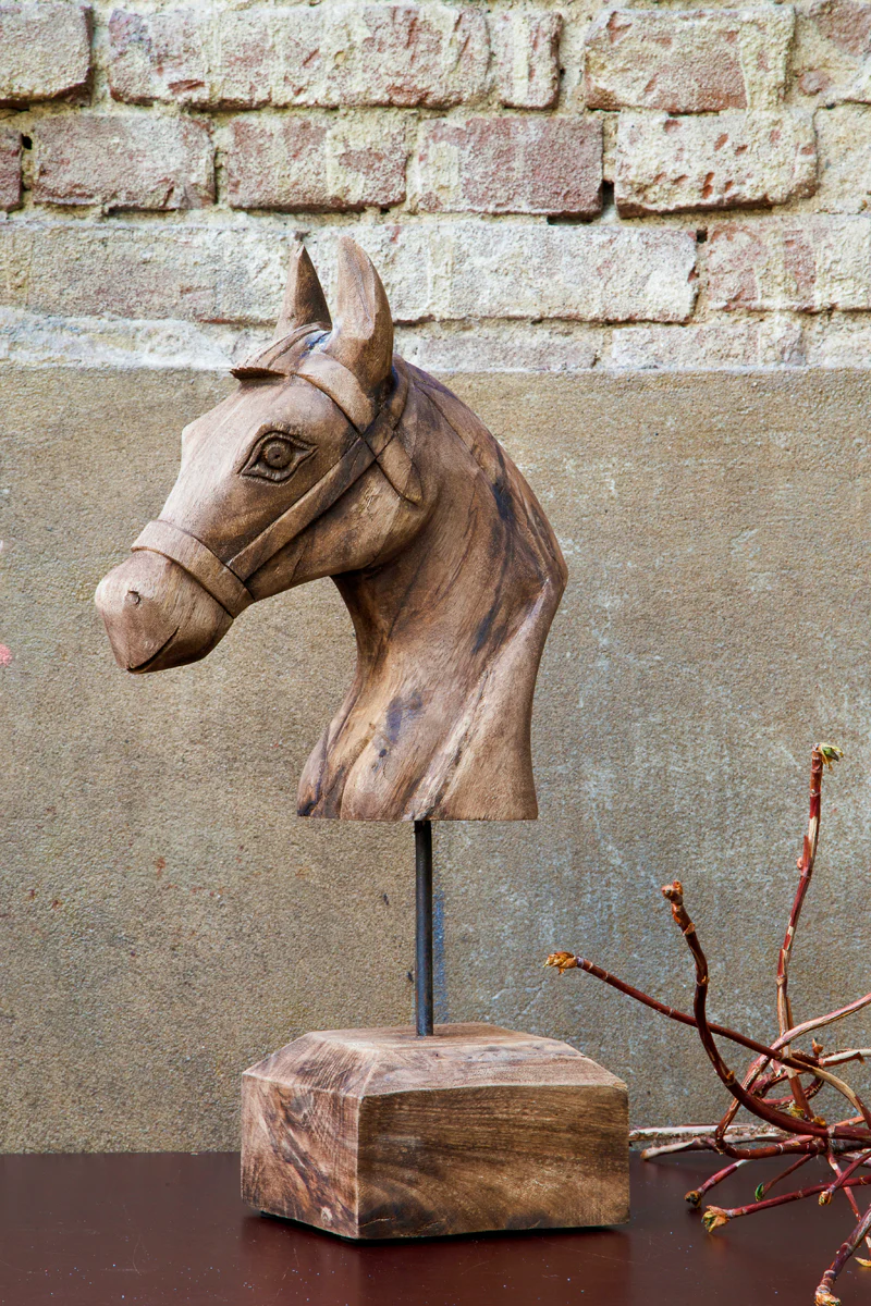 Ornament 25x14x48 cm HORSE wood weather barn - Image 2