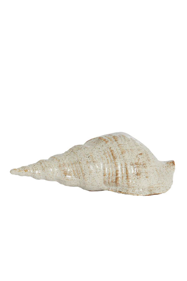 Ornament 27,5x12,5x9 cm SHELL ceramics cream-sand