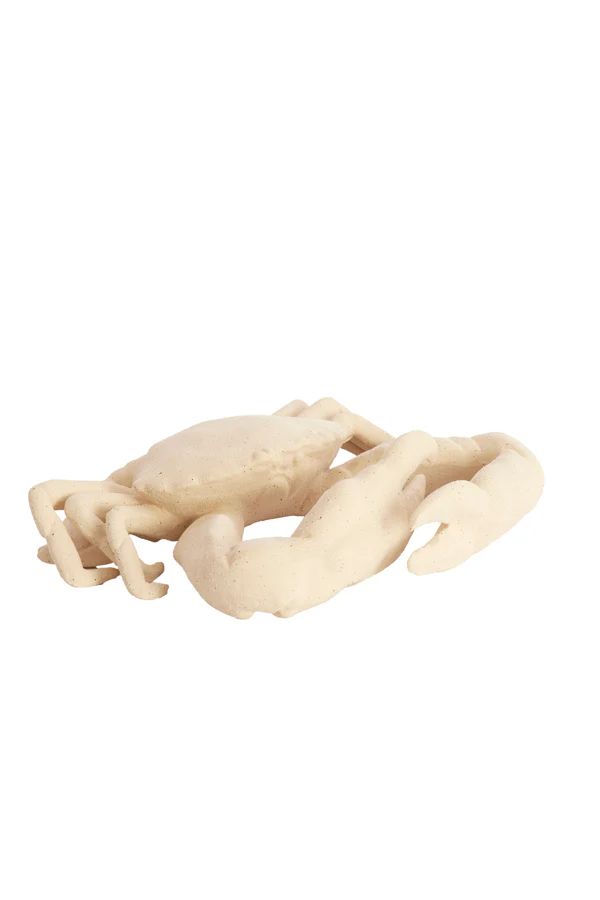Ornament 29x29x6,5 cm CRAB ceramics cream