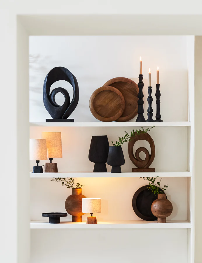 Ornament 40x14x60 cm RANDA wood matt black - Image 6