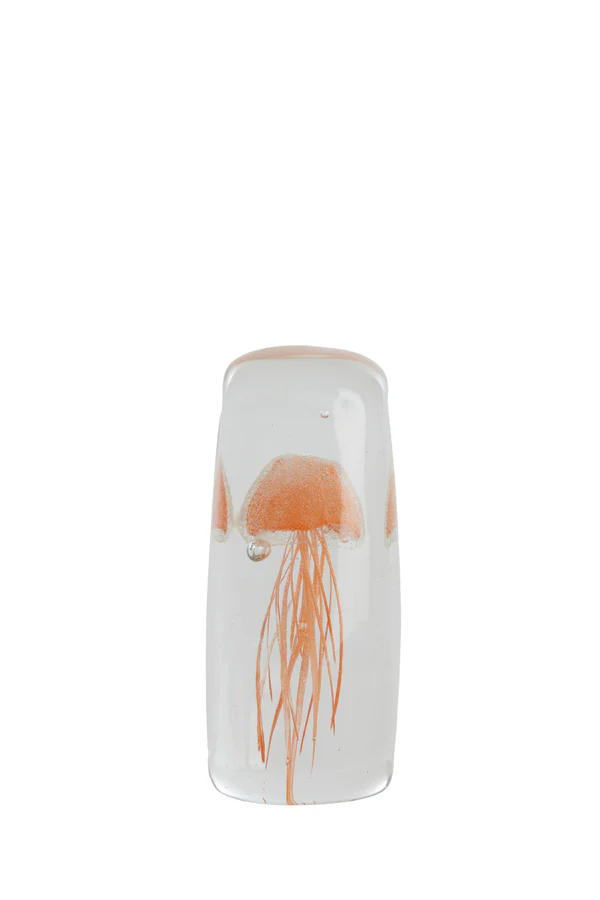 Ornament 5,5x5,5x13 cm JELLYFISH glass orange