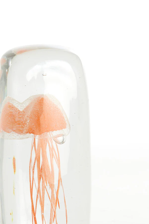 Ornament 5,5x5,5x13 cm JELLYFISH glass orange - Image 2