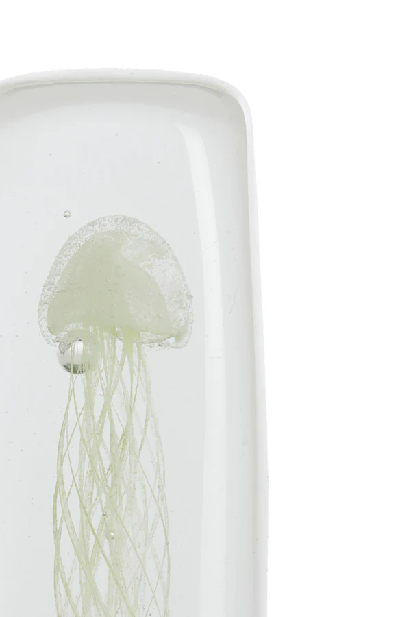 Ornament 6x6x18,5 cm JELLYFISH glass cream - Image 2