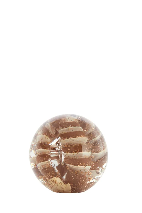Ornament 8x8 cm SAEL glass brown+cream+glitter
