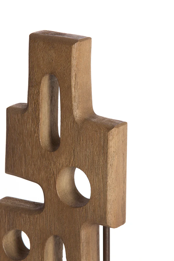 Ornament on base 19x9,5x45 cm SALIO wood grey-dark brown - Image 4