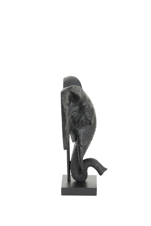 Ornament on base 30x15x35,5 cm ELEPHANT matt black - Image 3