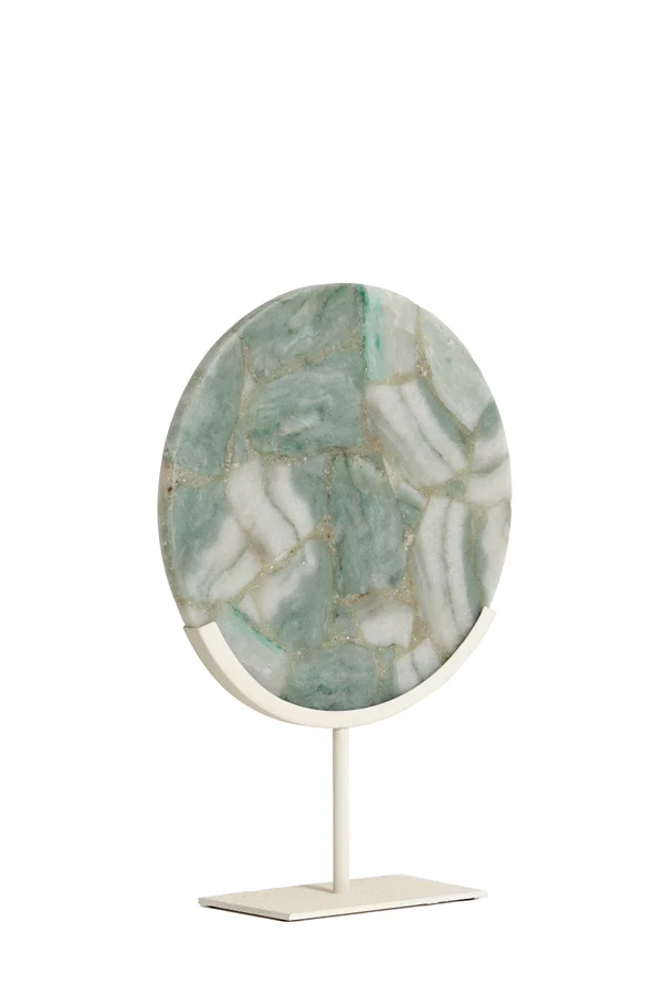 Ornament on base 35x12x50 cm GOUYA green agate+cream - Image 3