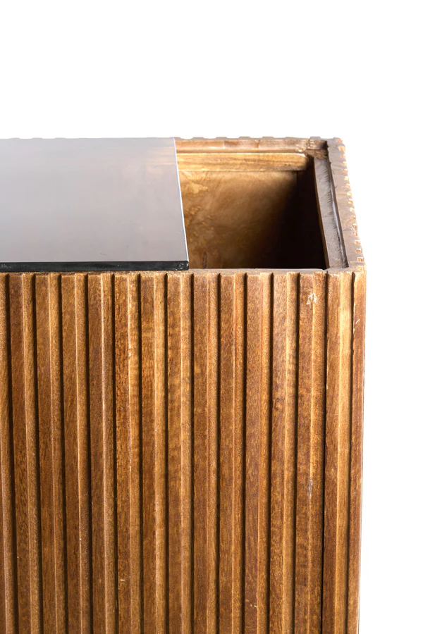 Pillar 35x35x100 cm GATURA wood dark brown+glass brown - Image 4