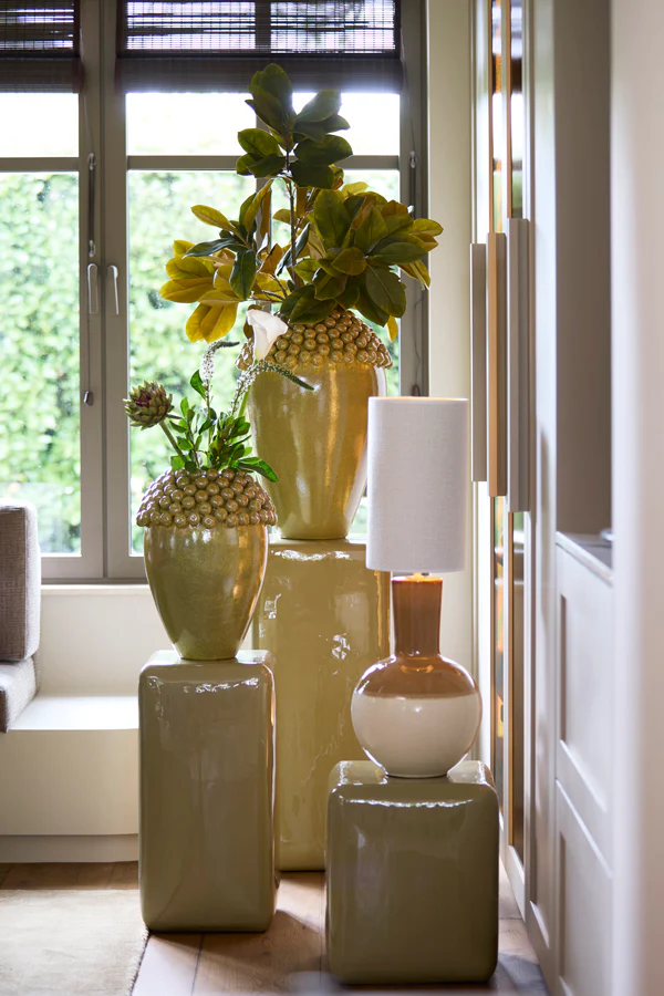 Pillar 35x35x80 cm FABI shiny olive green - Image 6
