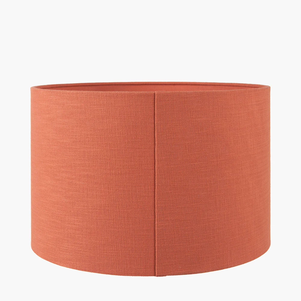 Lino 35cm Cinnamon Self Lined Linen Cylinder Lampshade | OUTLET - Image 2