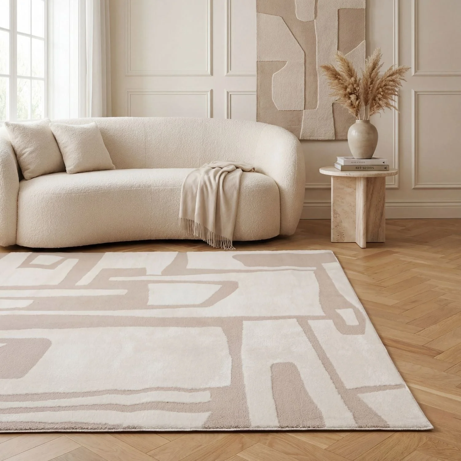 Loft Abstract Beige Rug - Image 2