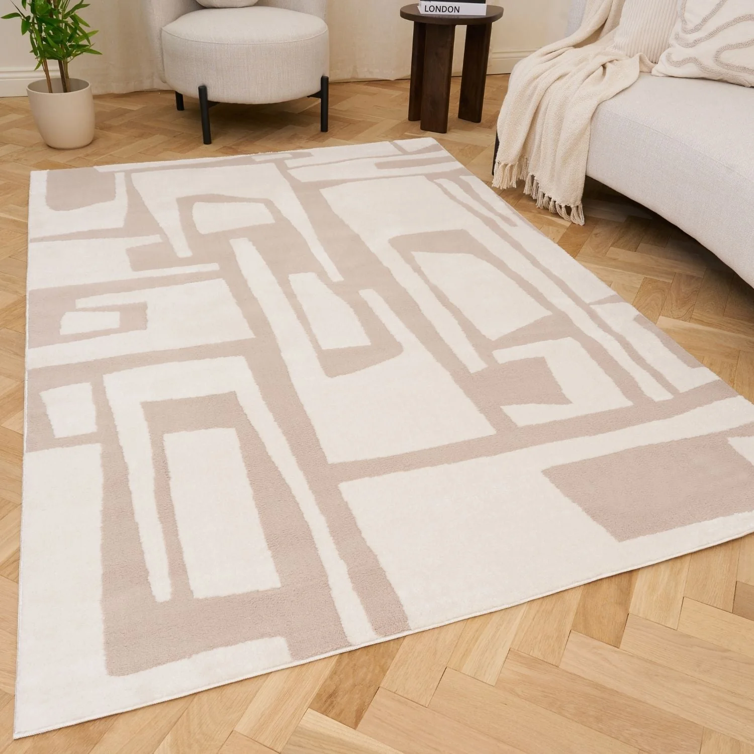 Loft Abstract Beige Rug - Image 8