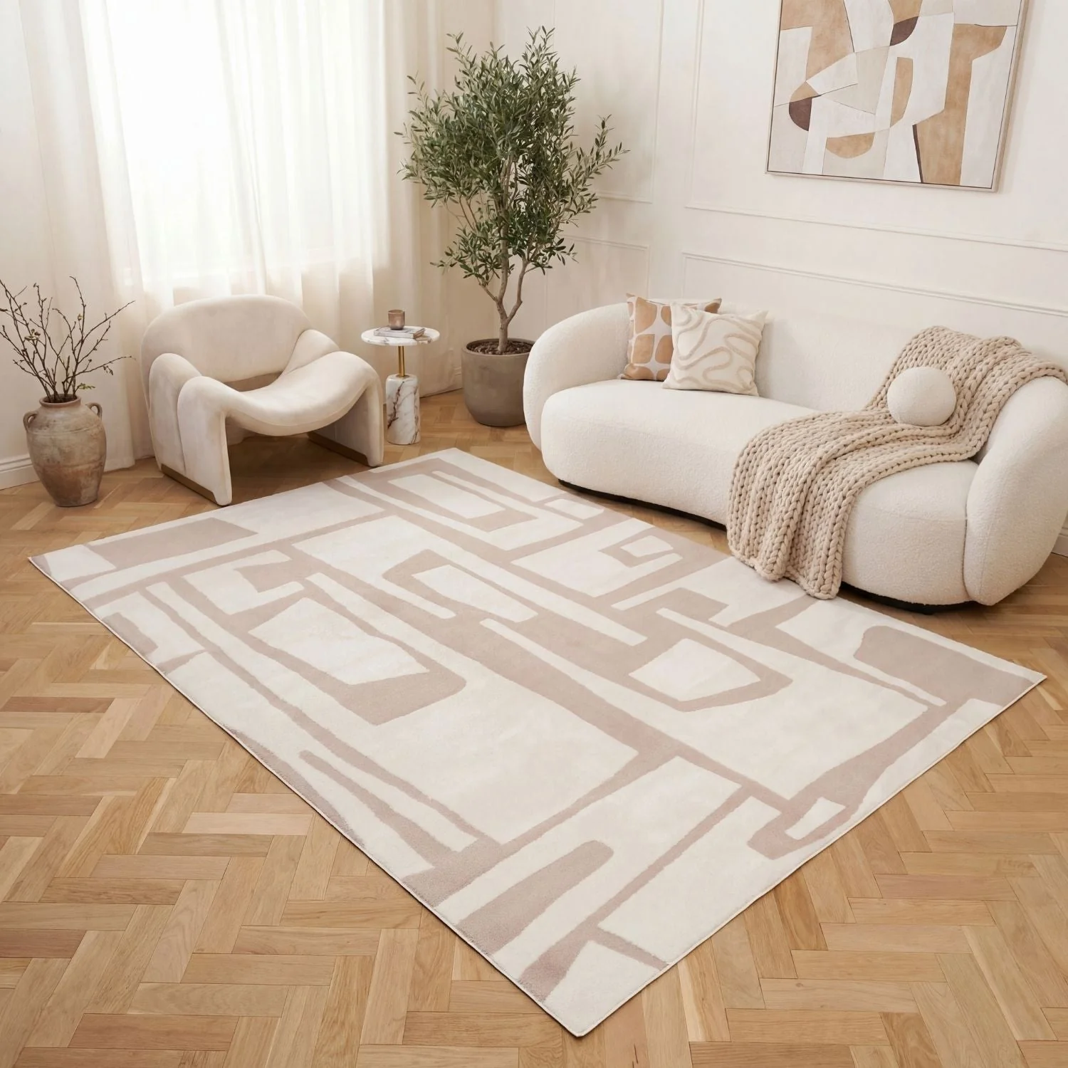 Loft Abstract Beige Rug - Image 9