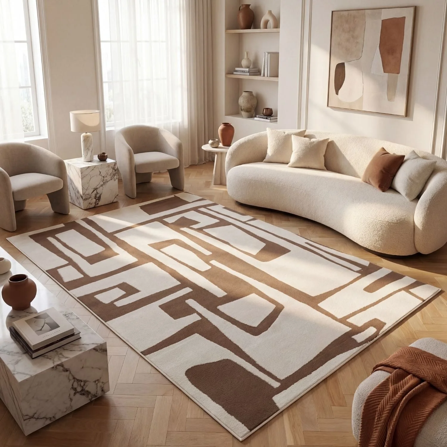 Loft Abstract Brown Rug - Image 9