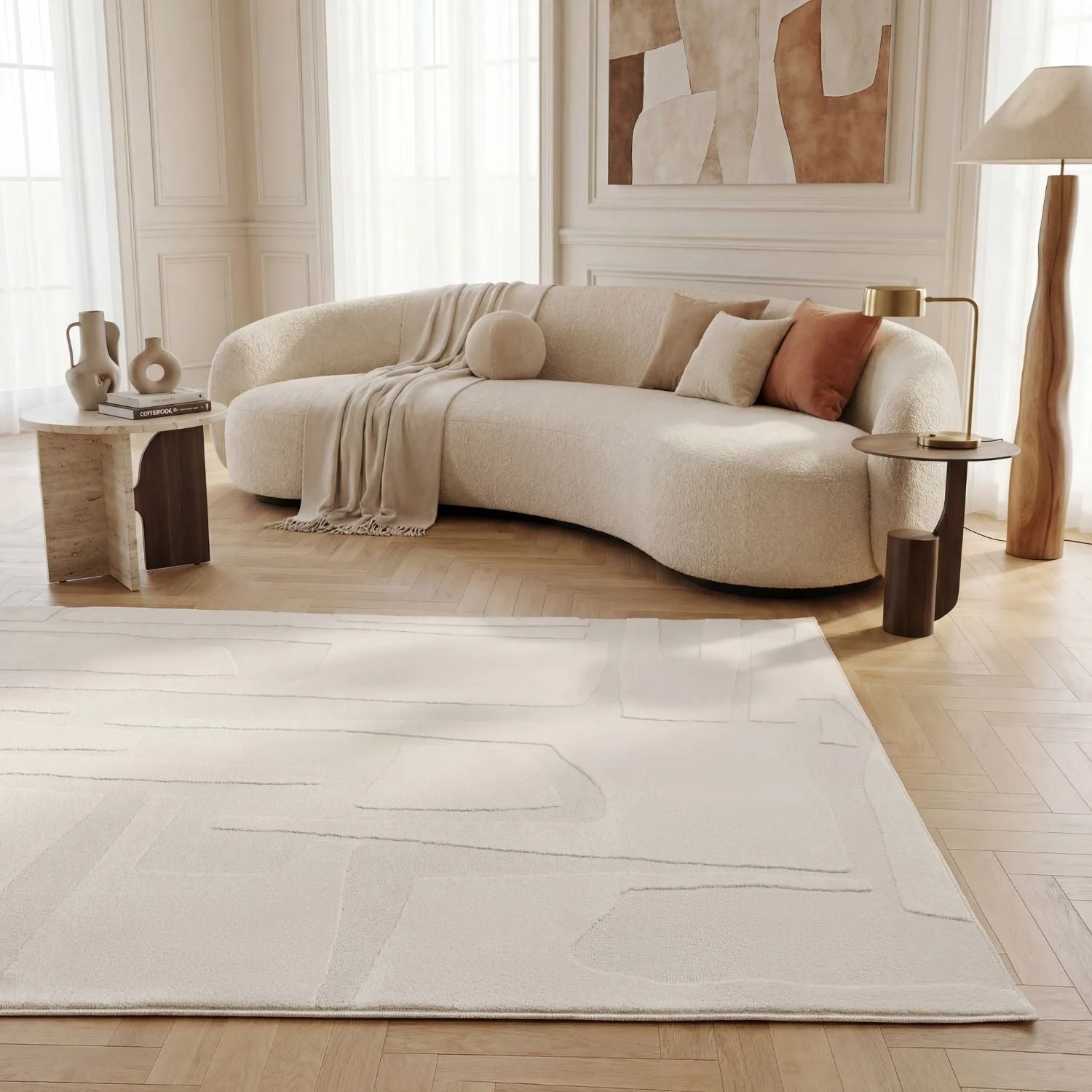 Loft Abstract Cream Rug - Image 2