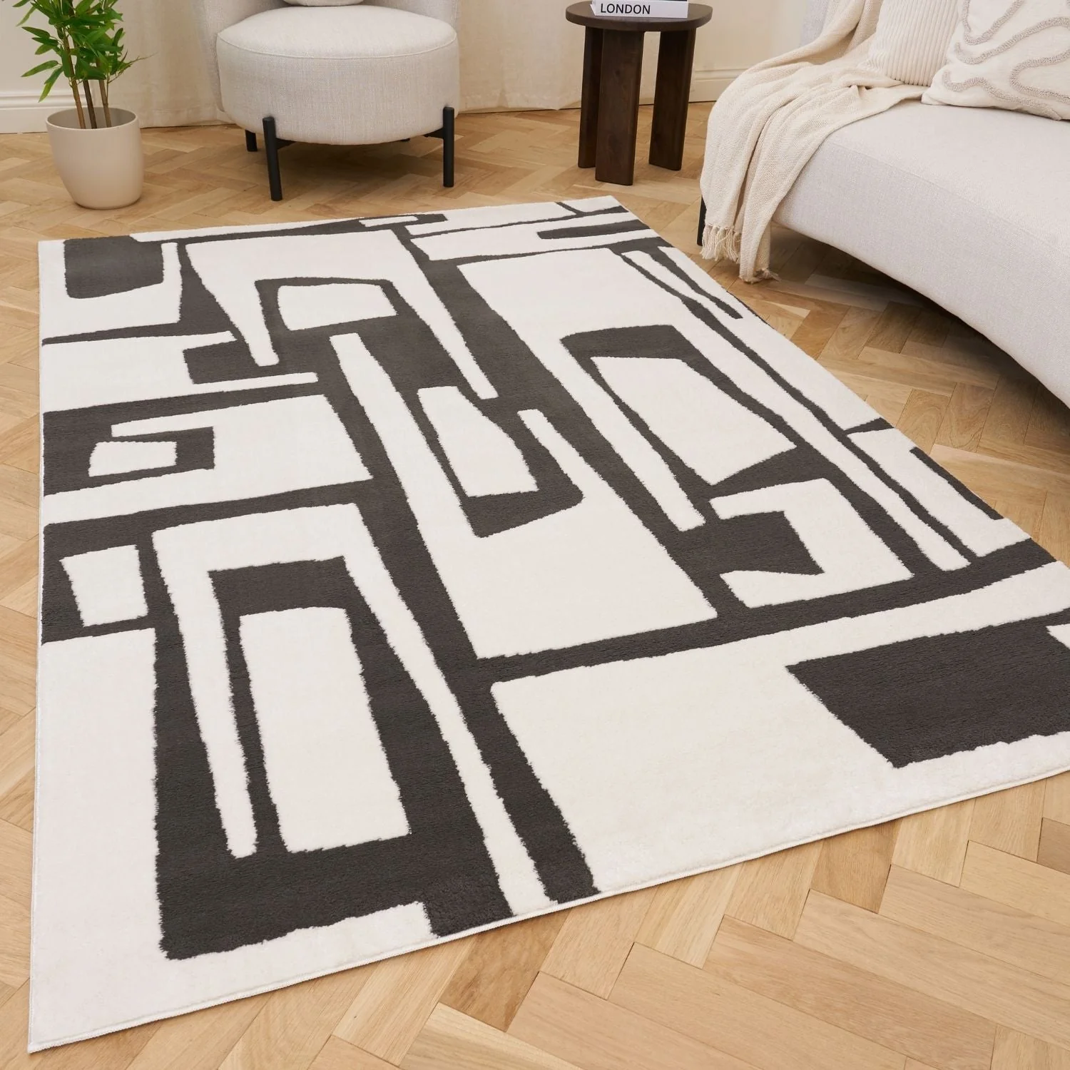 Loft Abstract Dark Grey Rug - Image 8
