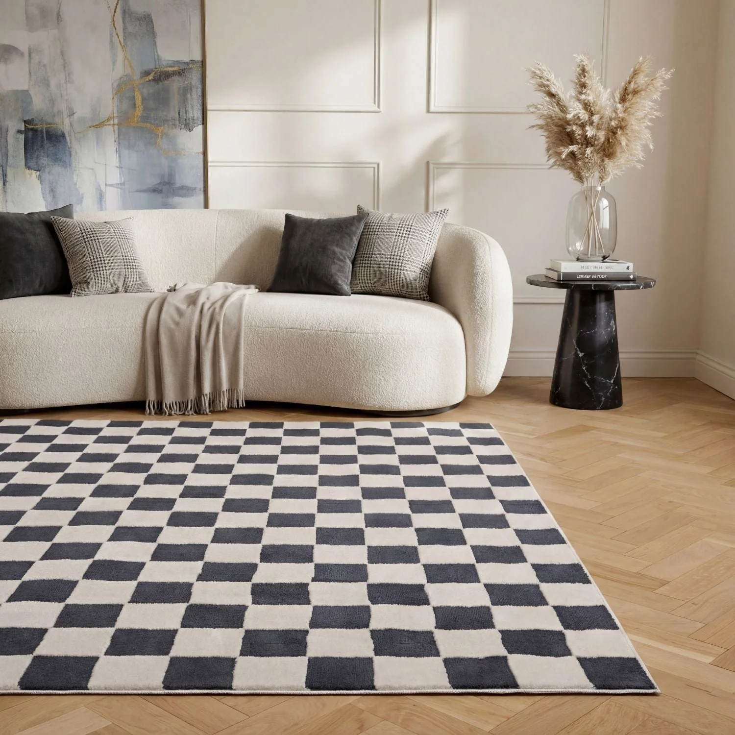 Loft Checkerboard Blue Rug - Image 2