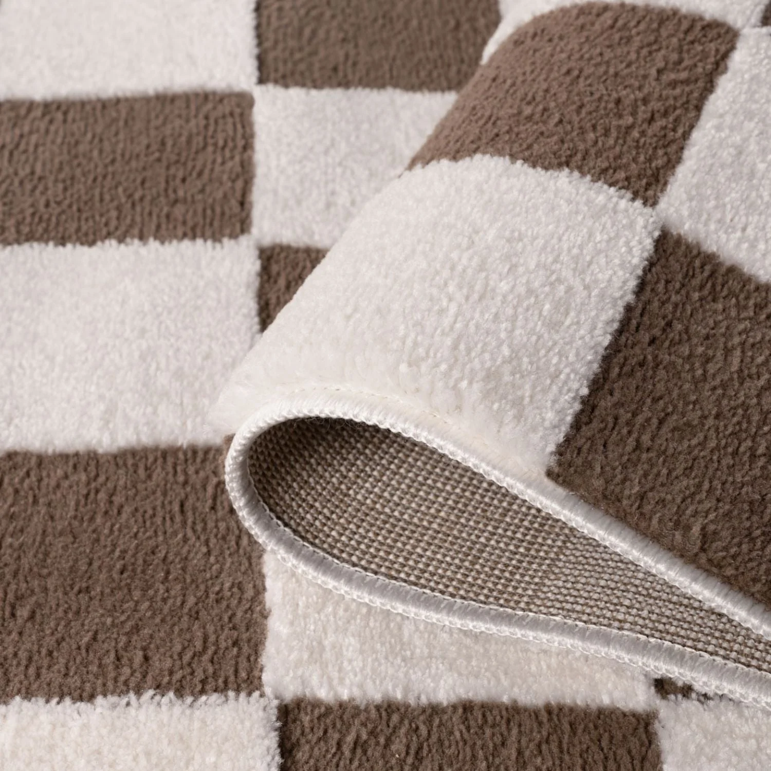 Loft Checkerboard Brown Rug - Image 4