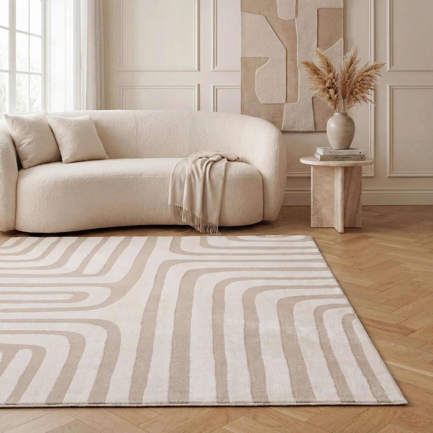 Loft Geometric Beige Rug - Image 2