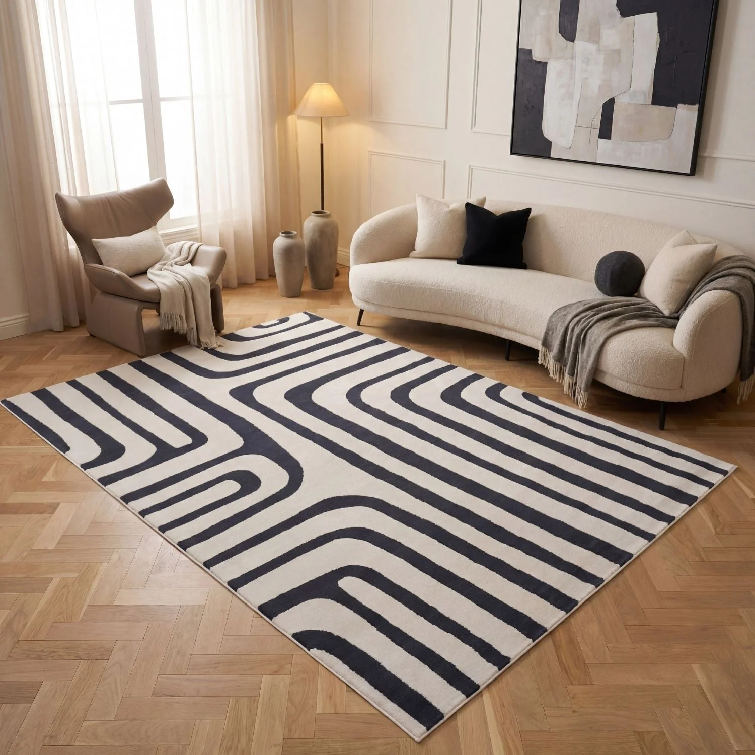 Loft Geometric Blue Rug - Image 9