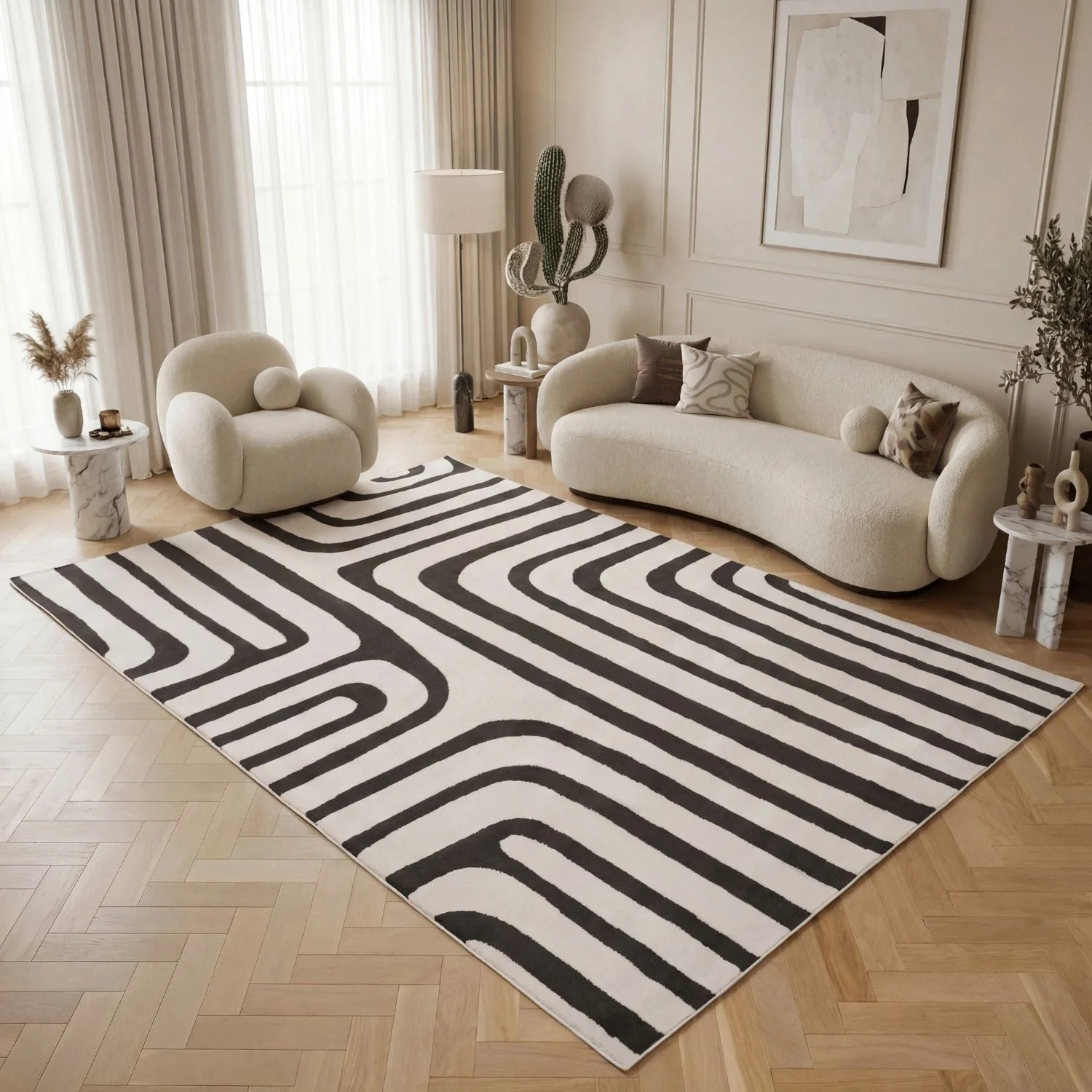 Loft Geometric Dark Grey Rug - Image 9