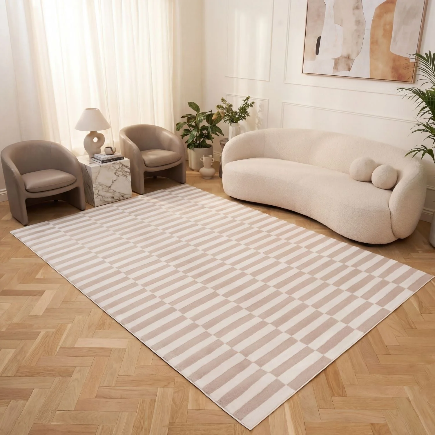 Loft Striped Beige Rug - Image 9
