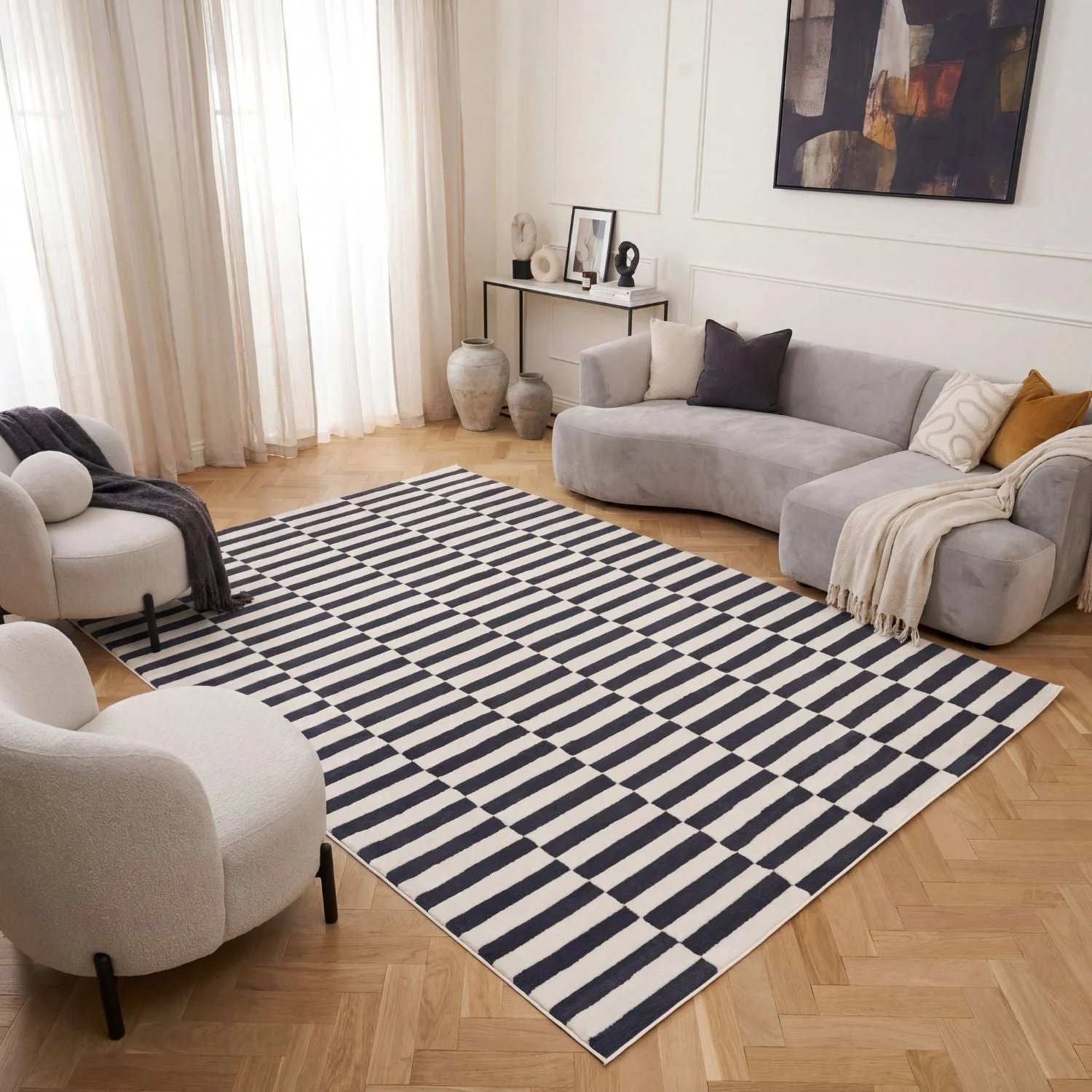 Loft Striped Blue Rug - Image 9