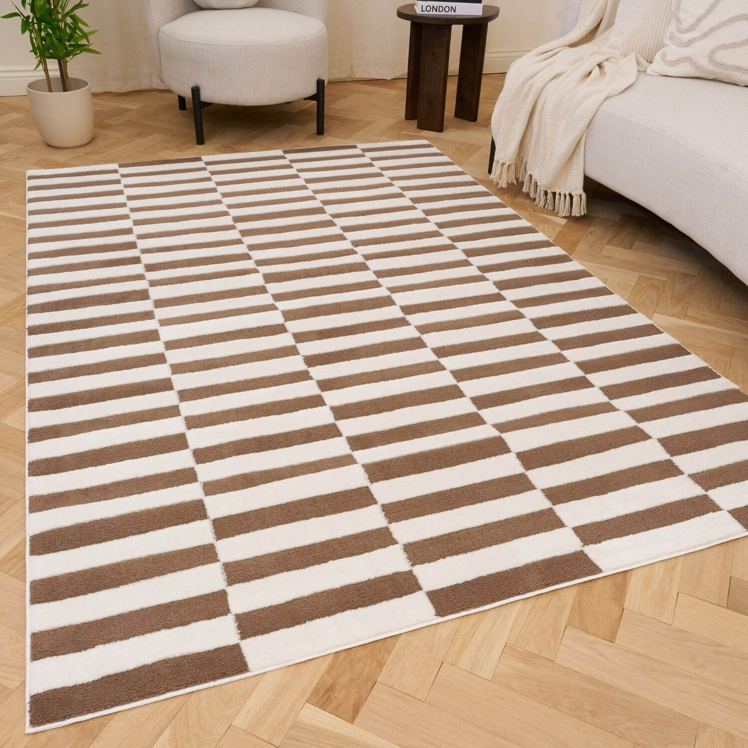Loft Striped Brown Rug - Image 8