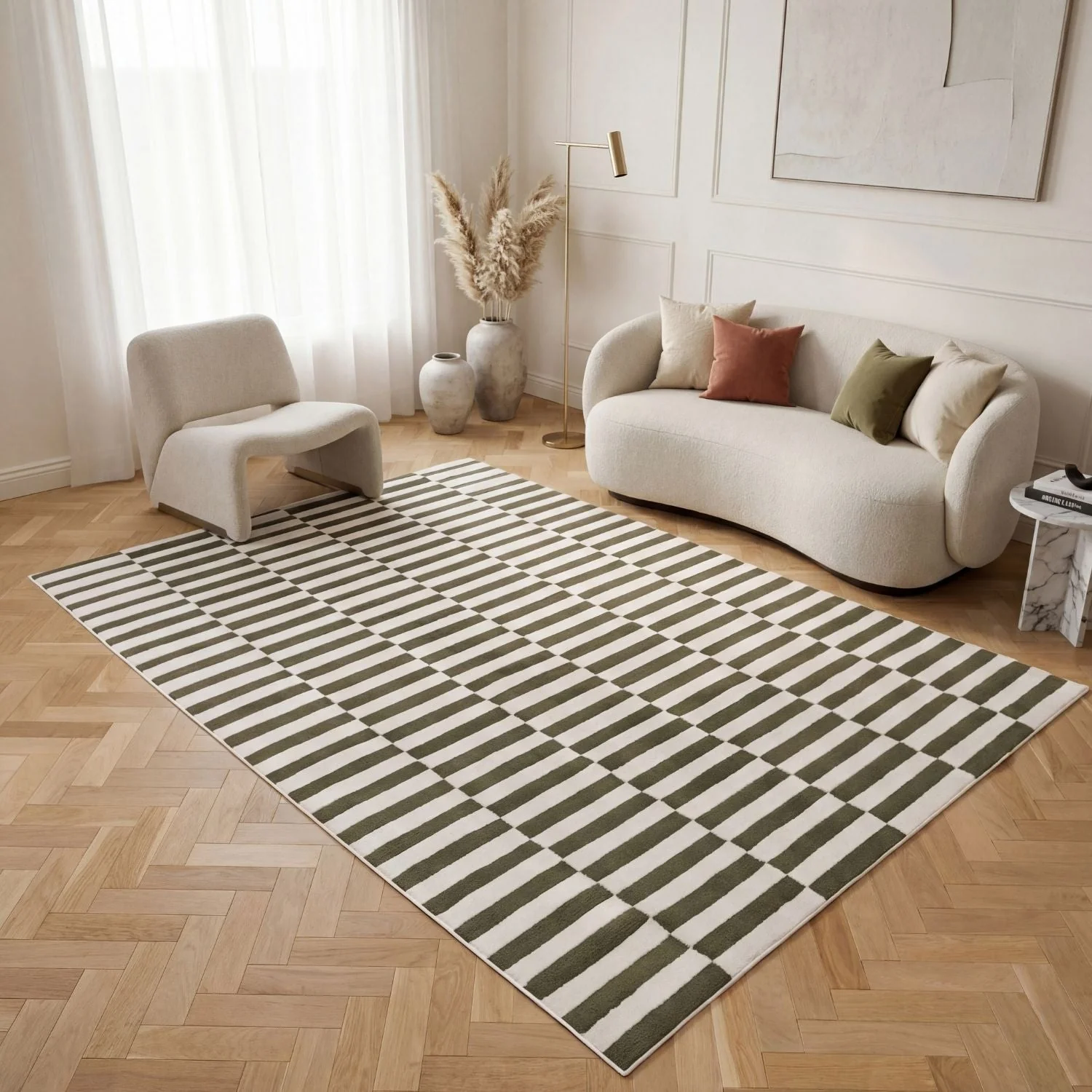 Loft Striped Green Rug - Image 9