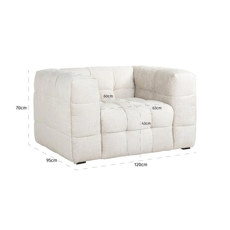 Lounge chair Merrol cream fusion fire retardant (FR-Fusion 02 Cream) - Image 8