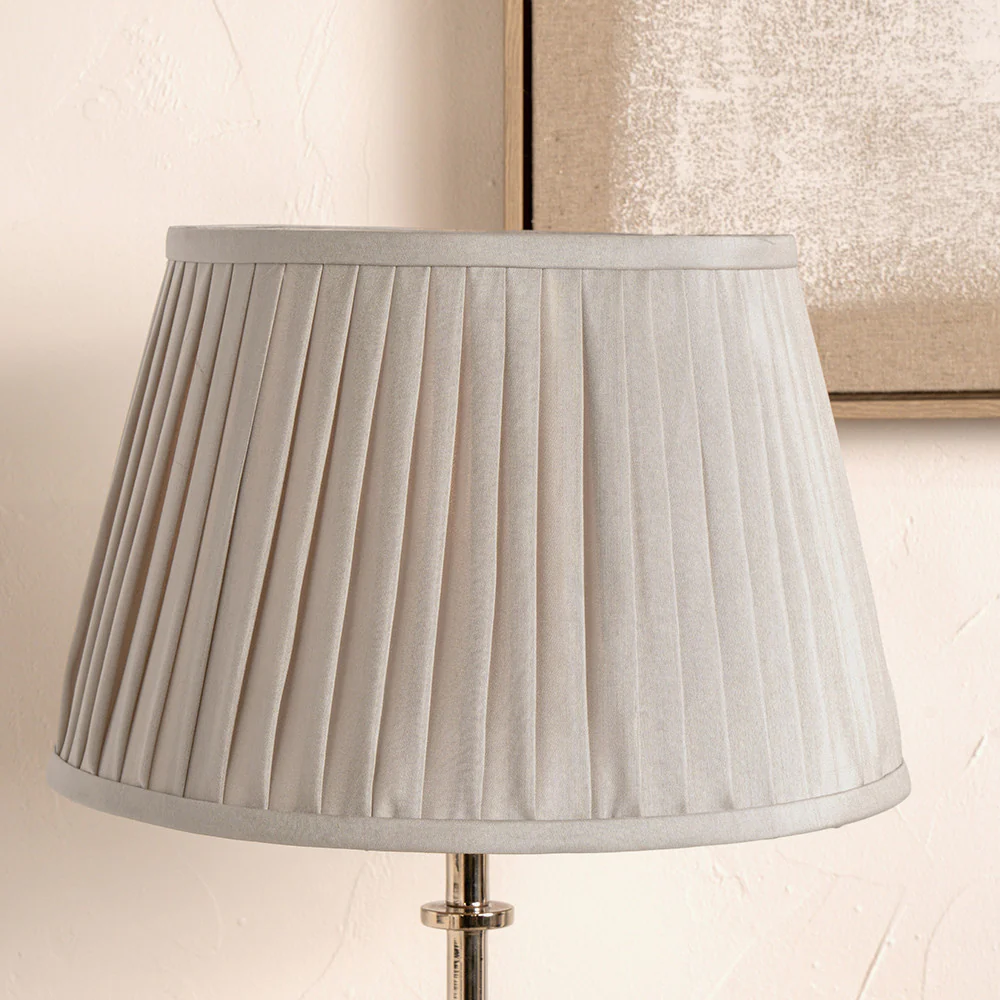 Lyndon 40cm Taupe Poly Cotton Knife Pleat Shade } OUTLET - Image 4