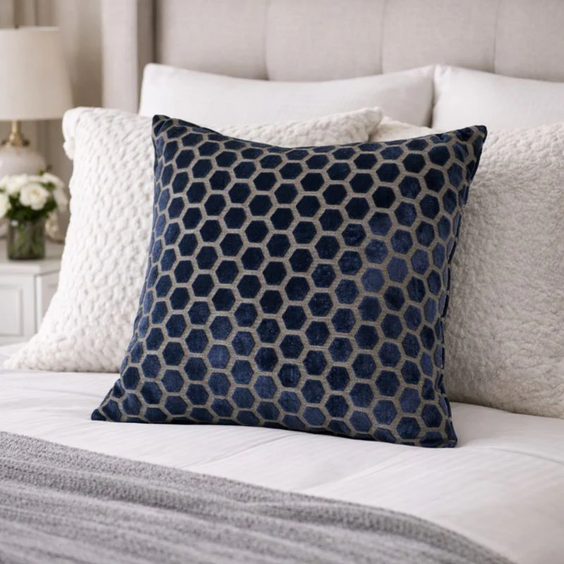 Malini Large Jorvik Navy Cushion