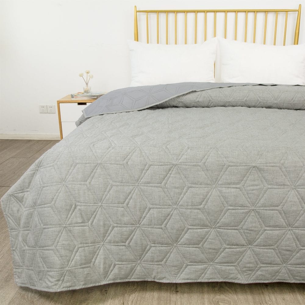 Malini Lombardi King Grey Quilt - Image 4