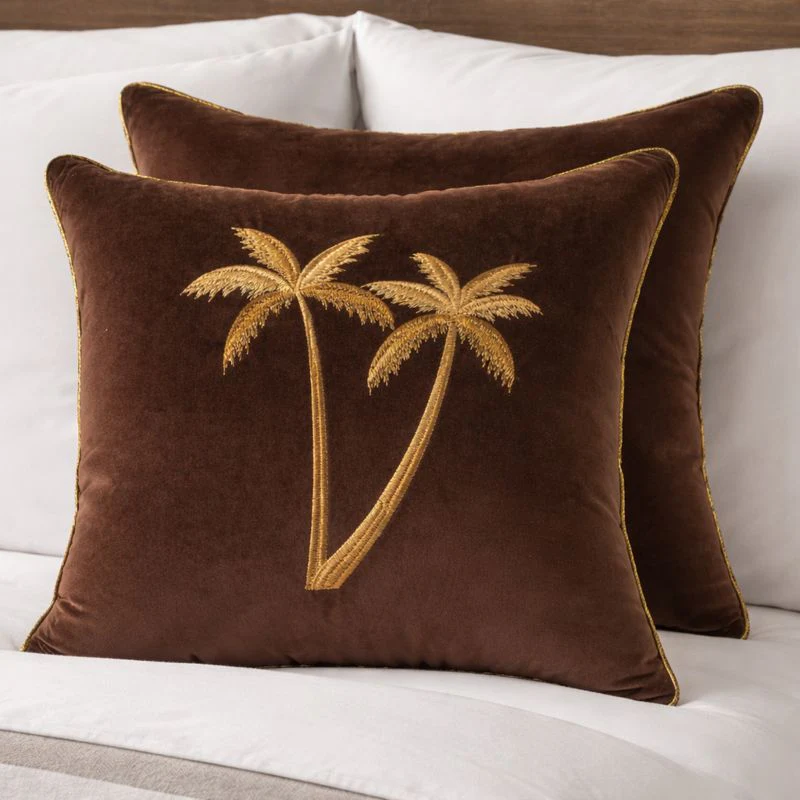 Malini Palms Choc Cushion