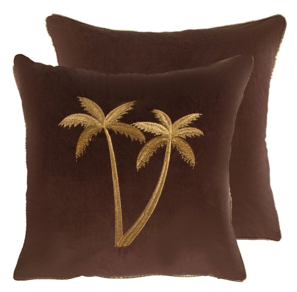 Malini Palms Choc Cushion - Image 2