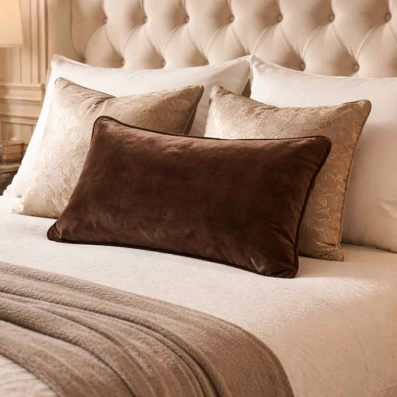 Malini Rectangle Luxe Chocolate Cushion