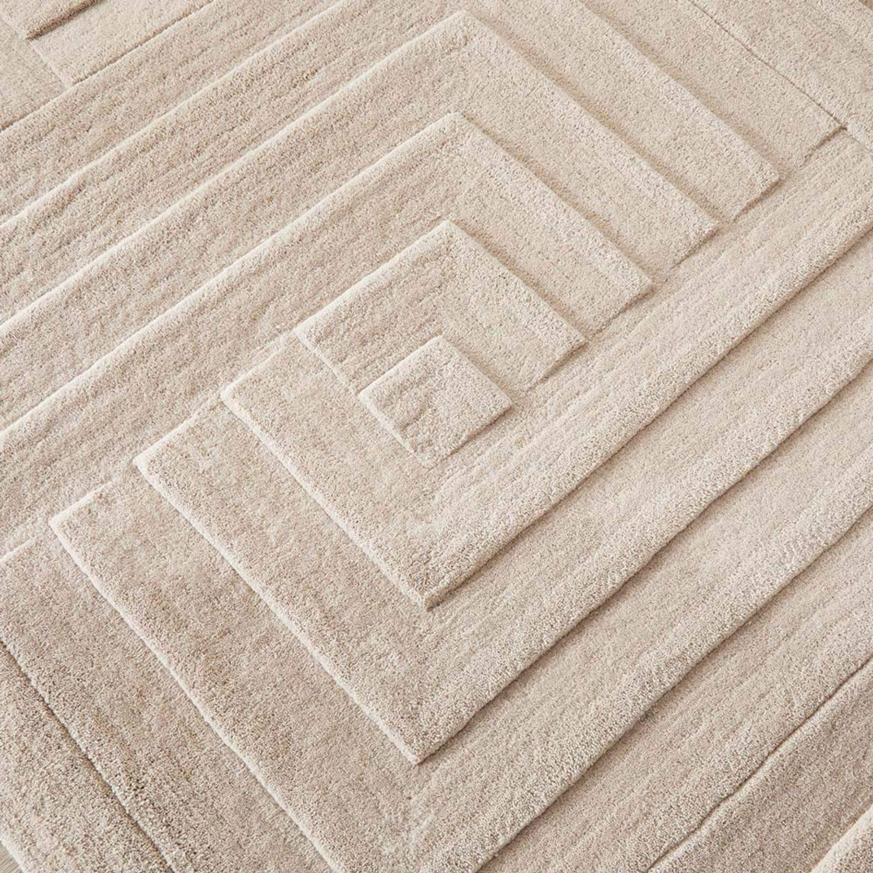 Maze Grey Geometric Wool Rug - Image 2