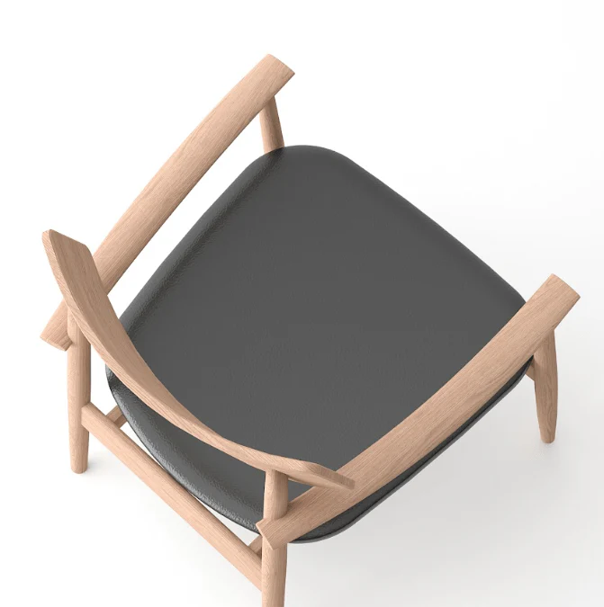 Mono Solid Oak & Black Lounge Chair - Image 2