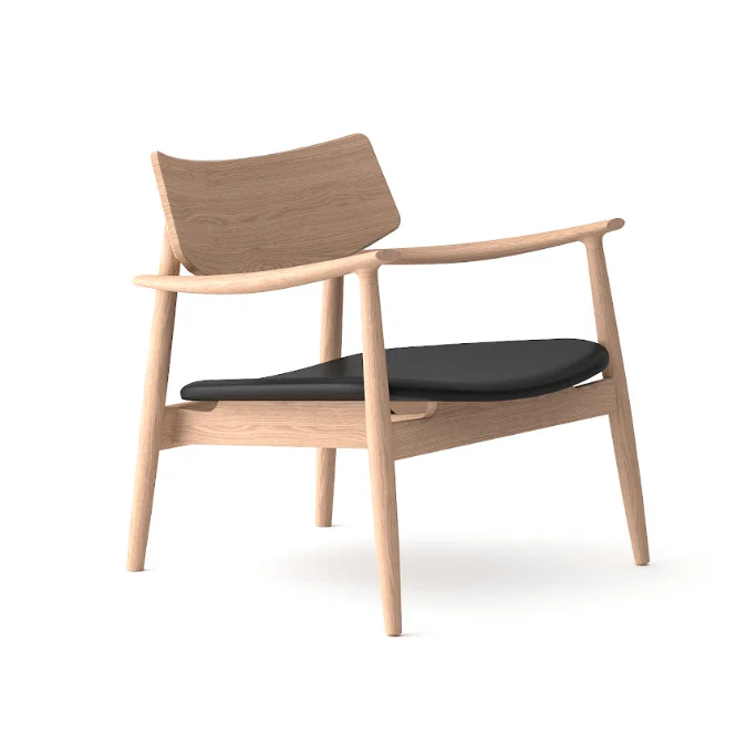 Mono Solid Oak & Black Lounge Chair - Image 3