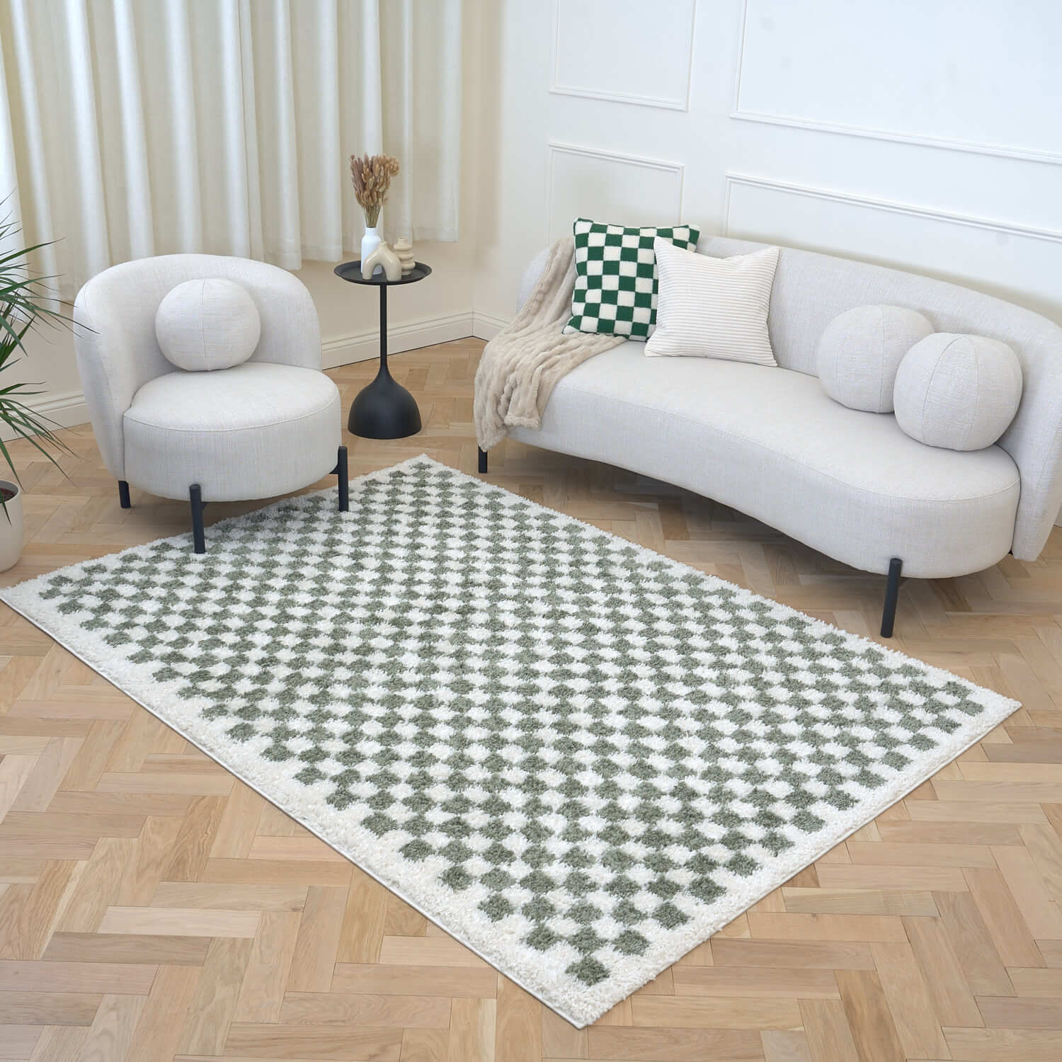 Moodi Shaggy Green Lunel Rug - Image 7
