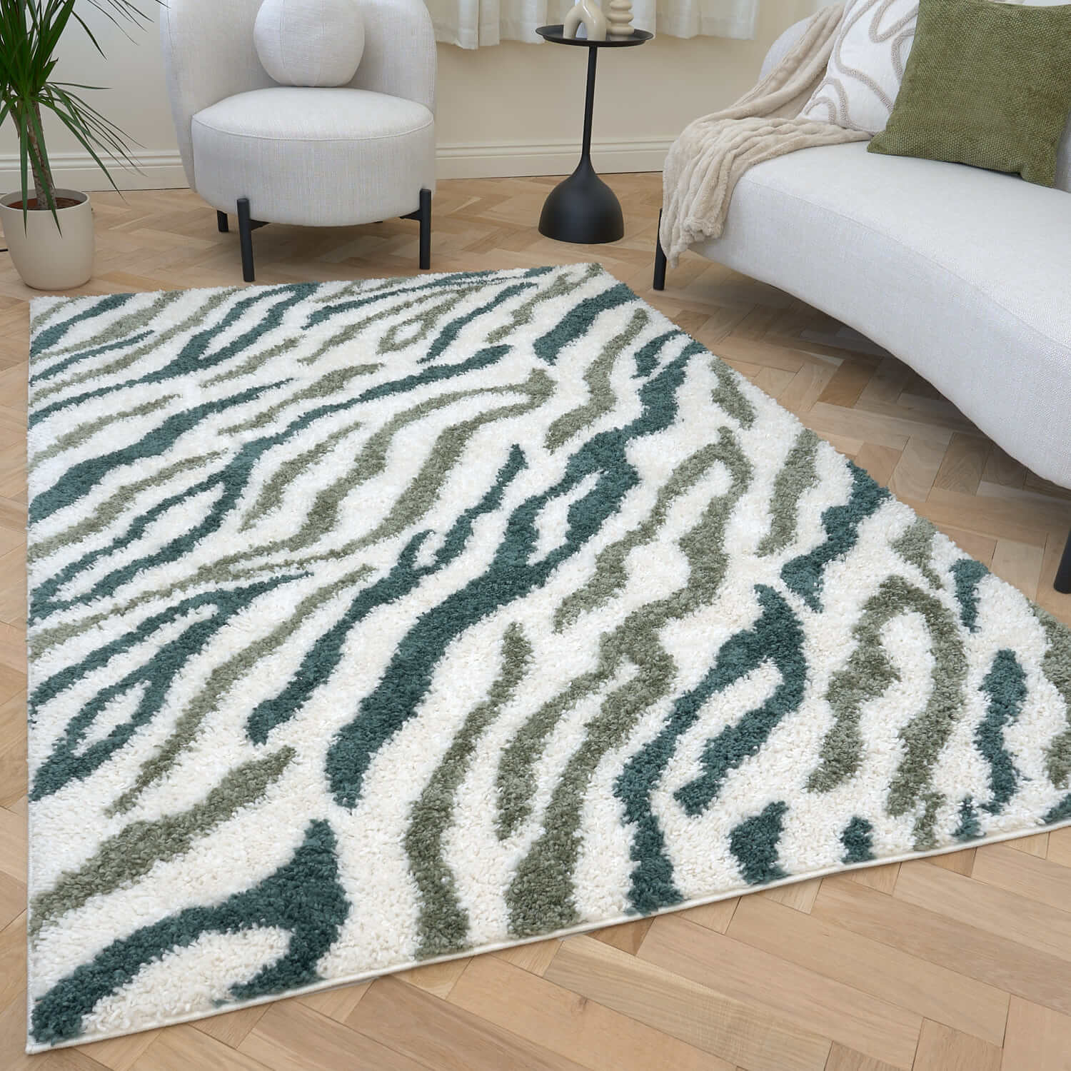 Moodi Shaggy Green Nyra Rug - Image 8