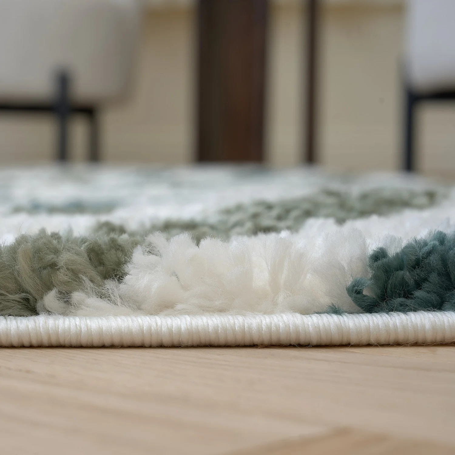 Moodi Shaggy Green Rippletide Rug - Image 5