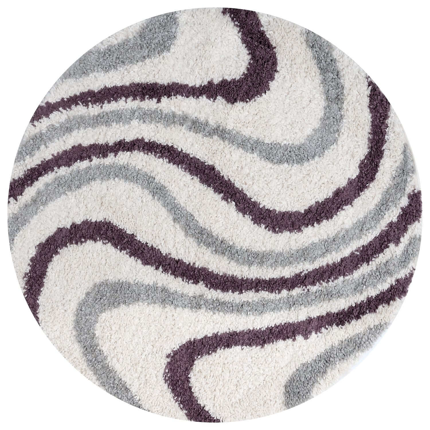 Moodi Shaggy Grey/Purple Smokeberry Rug - Image 11