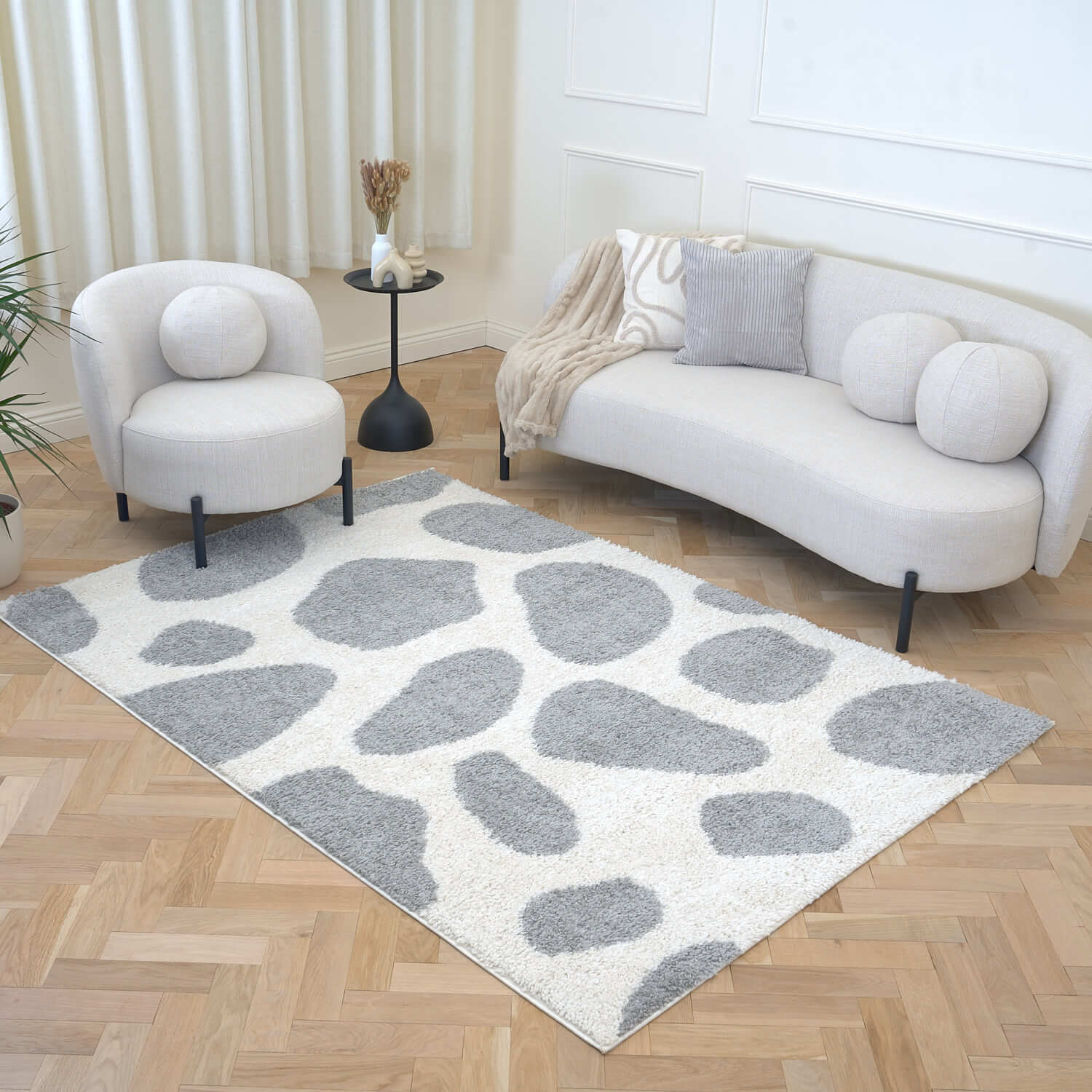 Moodi Shaggy Grey Tarn Rug - Image 7