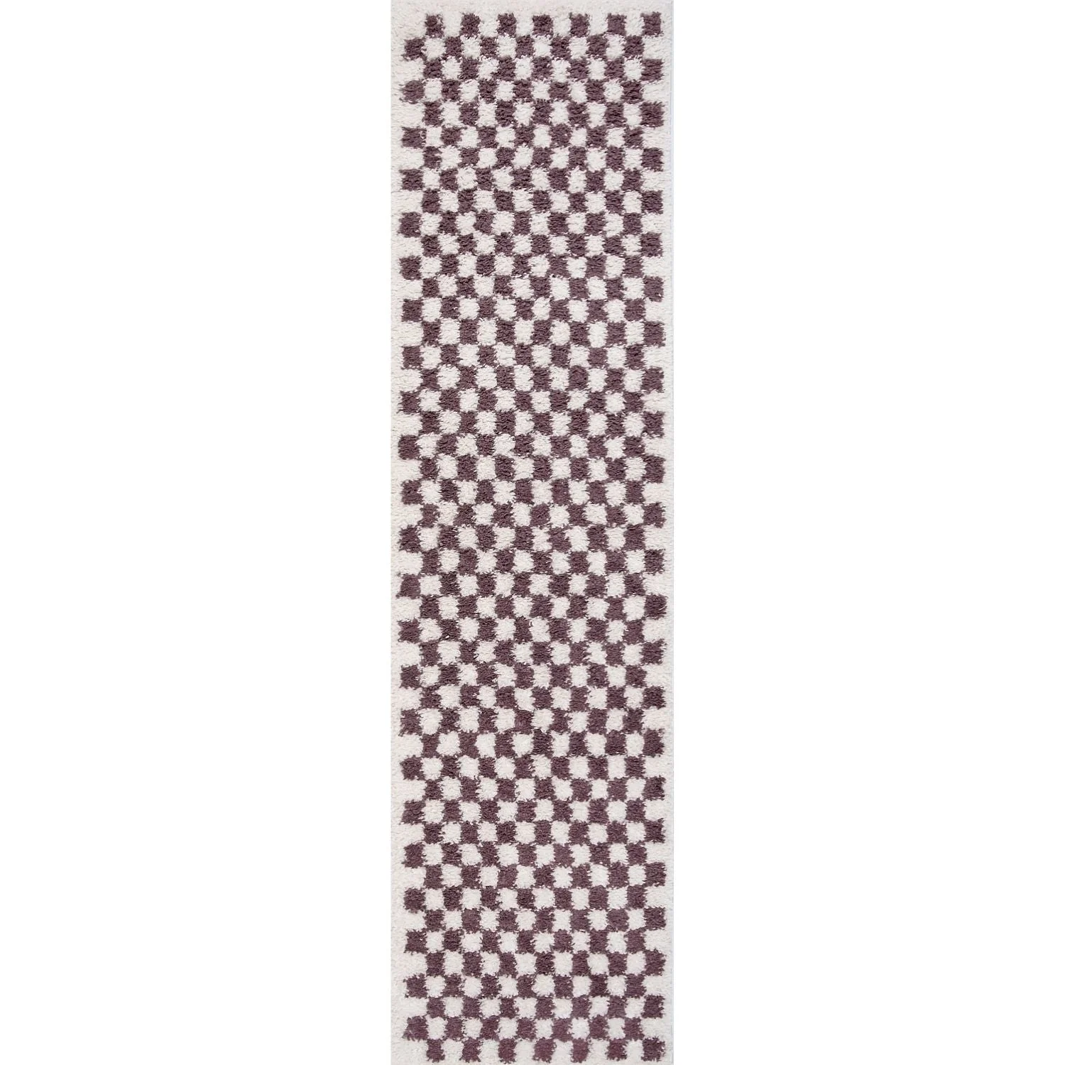 Moodi Shaggy Purple Mosscheck Rug - Image 9