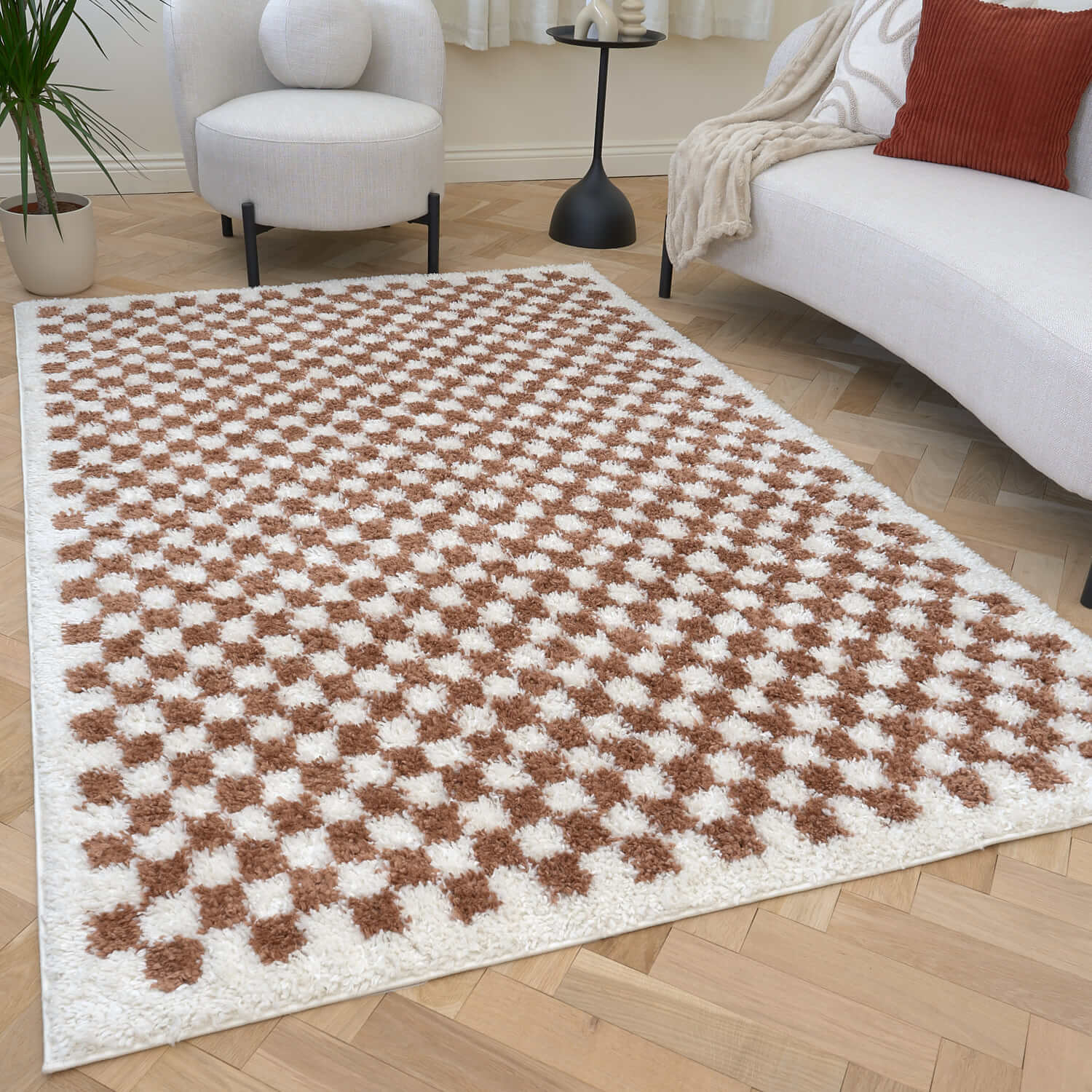 Moodi Shaggy Terra Pixelate Rug - Image 8