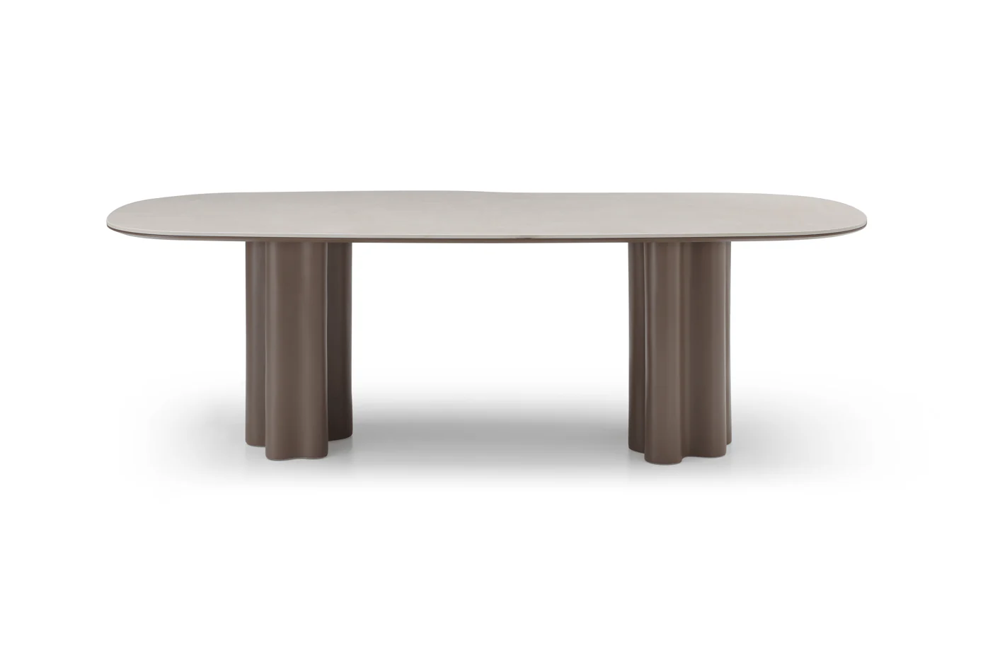 Moon Dining Table - 240 - Cocoa & Cream Ceramic - Image 2